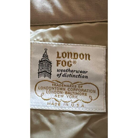 London Fog Made USA Men's Coat  no size Tag Front Zipper Khaki - Picture 9 of 9